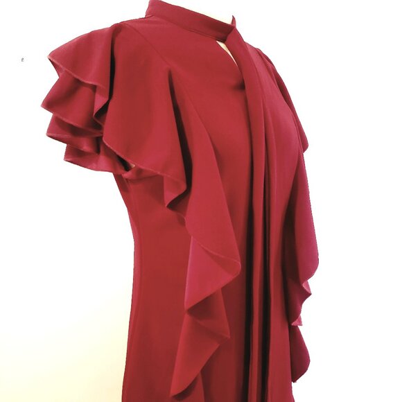 3/$27 Red Ruffle Dress - Picture 7 of 16